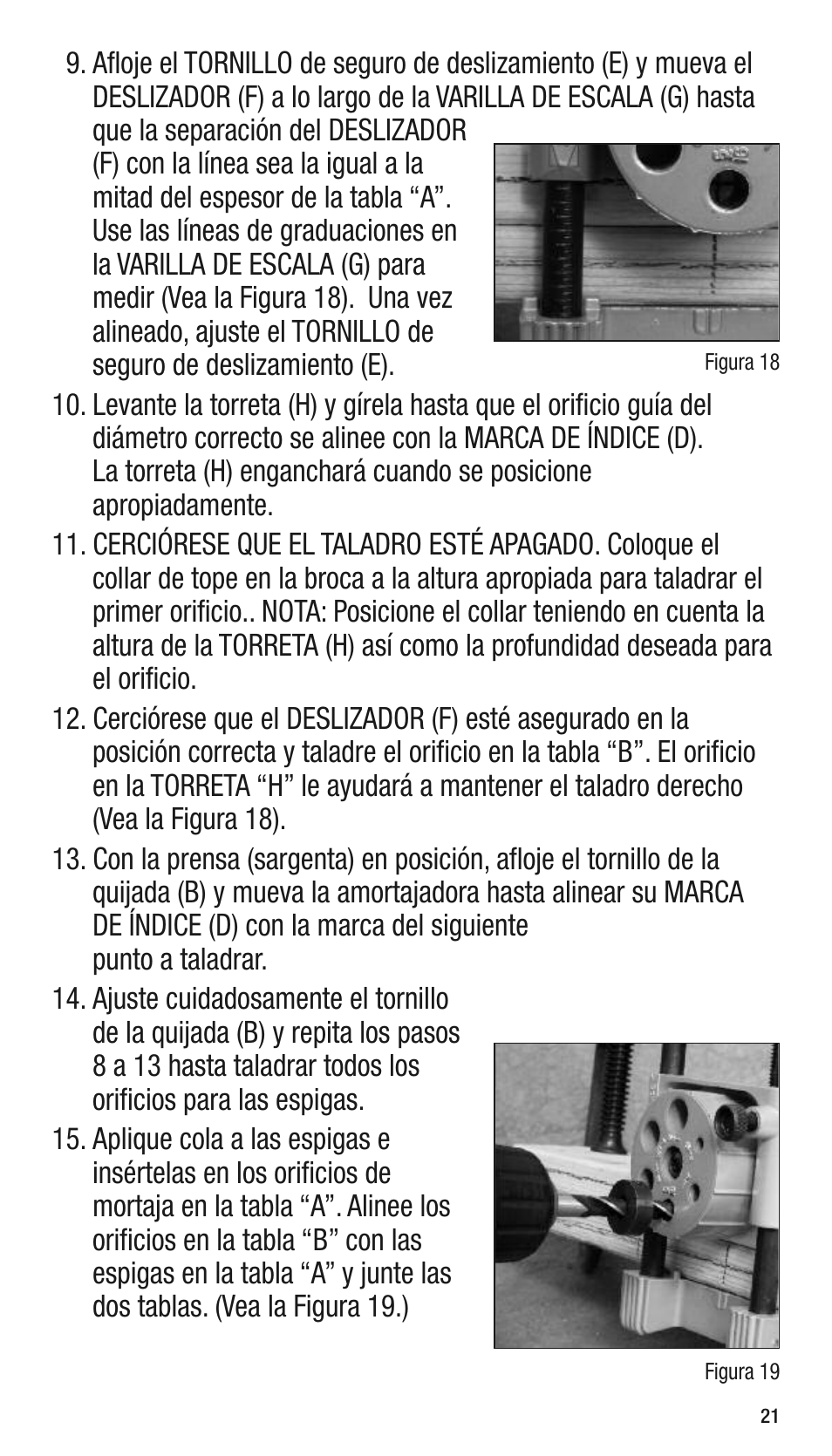 General Tools and Instruments 840 Pro Doweling Kit User Manual | Page 21 / 36