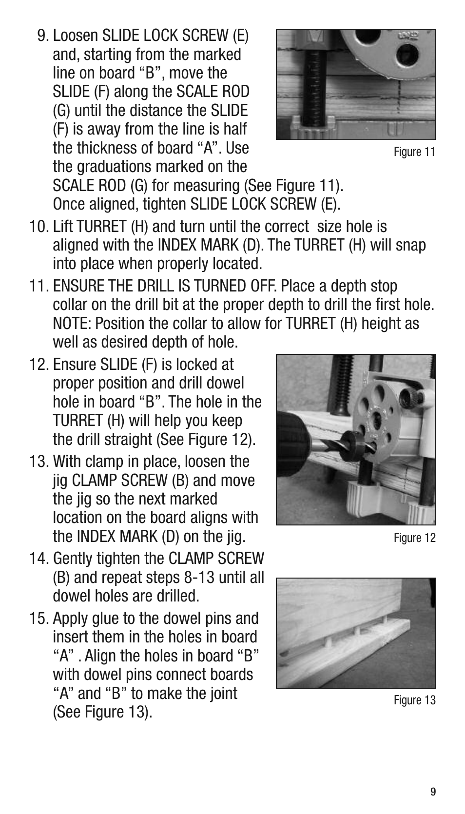 General Tools and Instruments 840 Pro Doweling Kit User Manual | Page 9 / 36