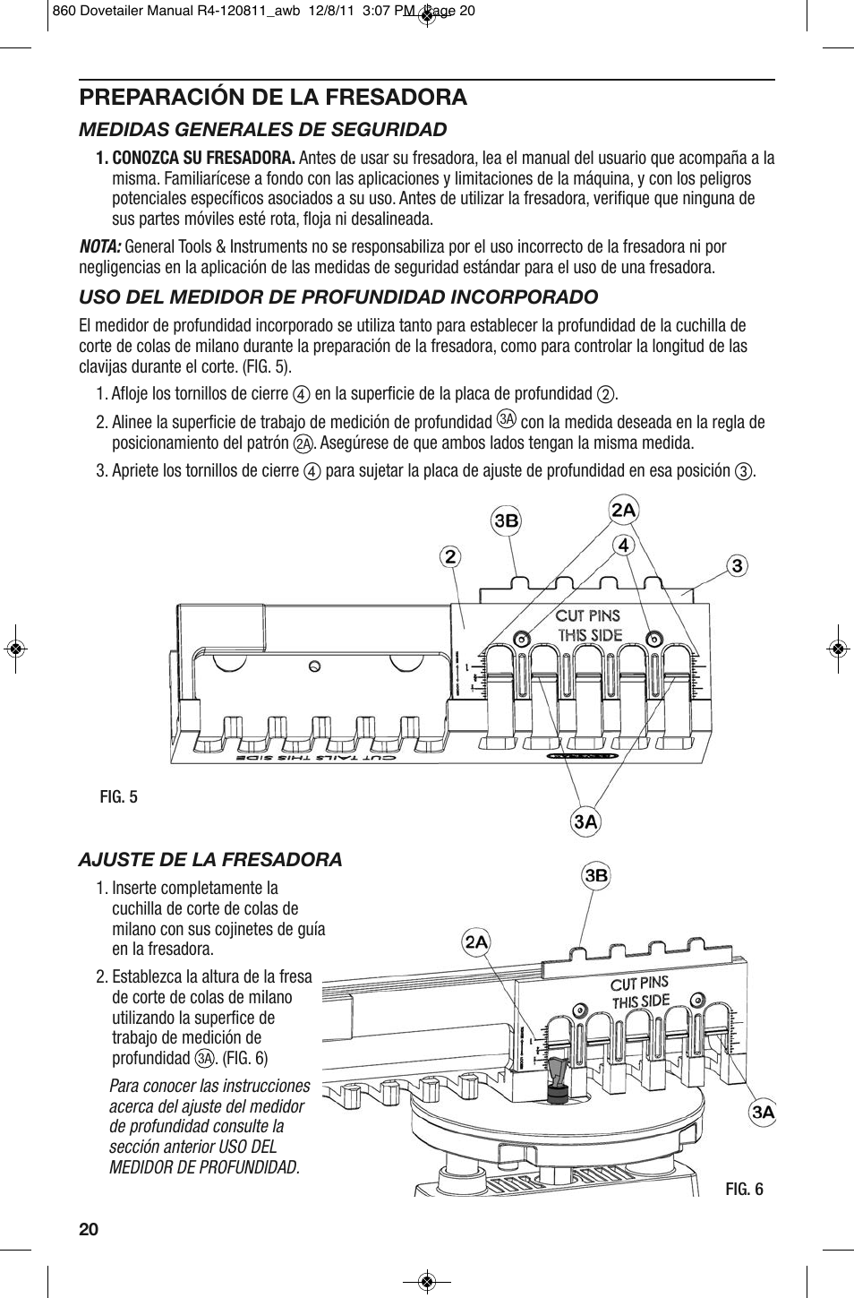 Preparación de la fresadora | General Tools and Instruments 860 v.2 User Manual | Page 20 / 44
