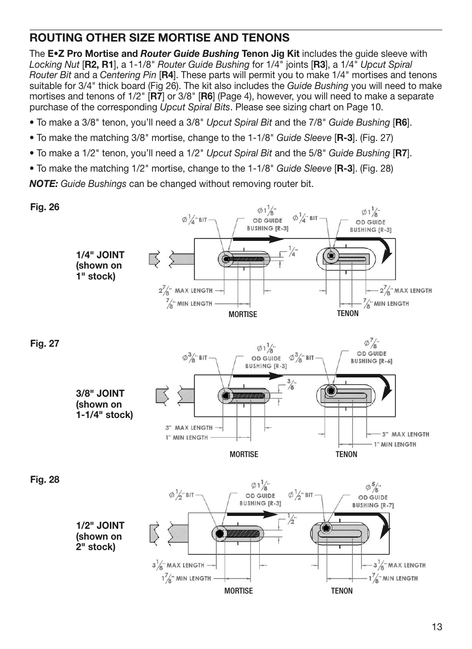 Routing other size mortise and tenons | General Tools and Instruments 870 v.2 User Manual | Page 13 / 46