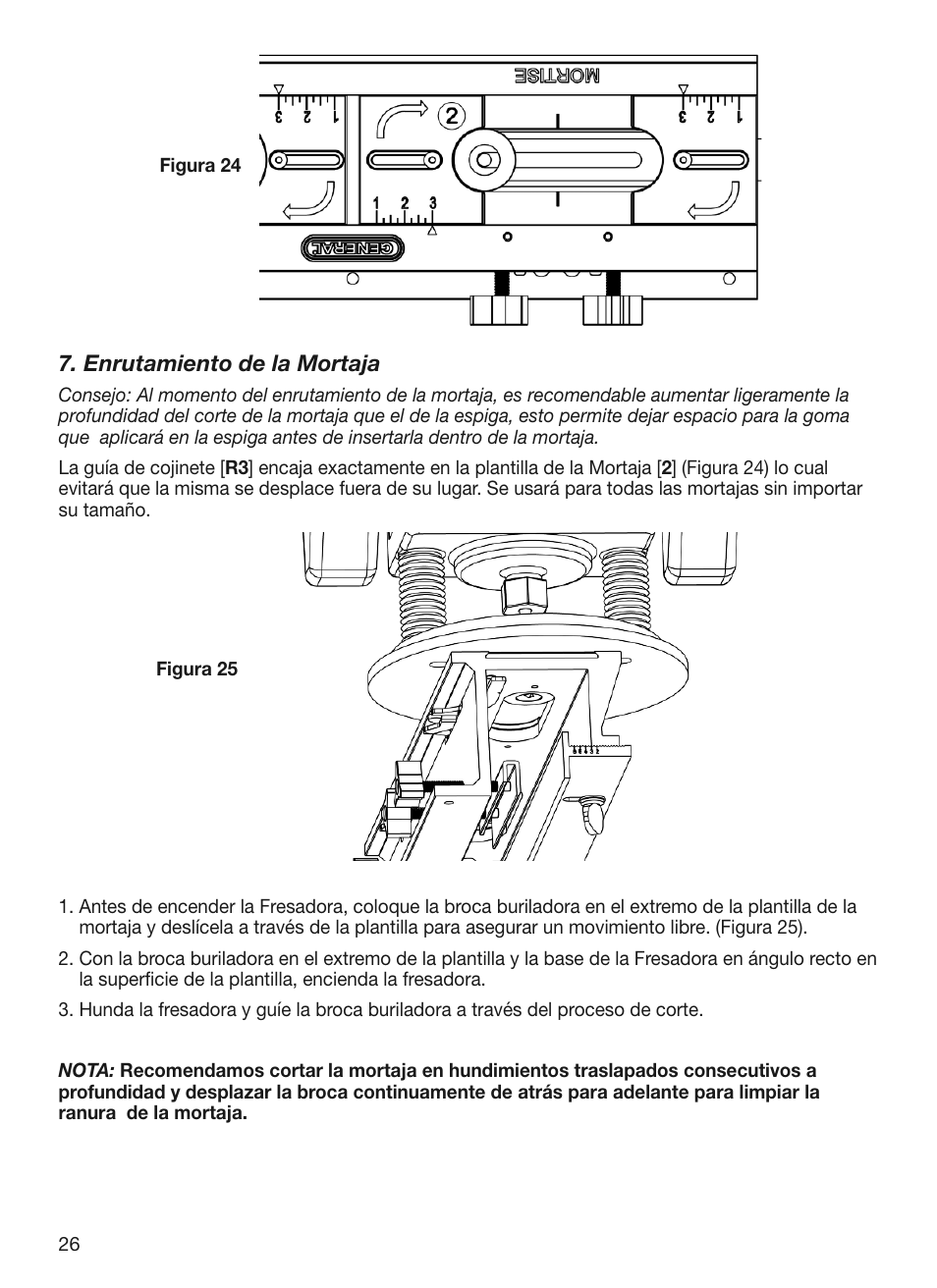 Enrutamiento de la mortaja | General Tools and Instruments 870 v.2 User Manual | Page 26 / 46