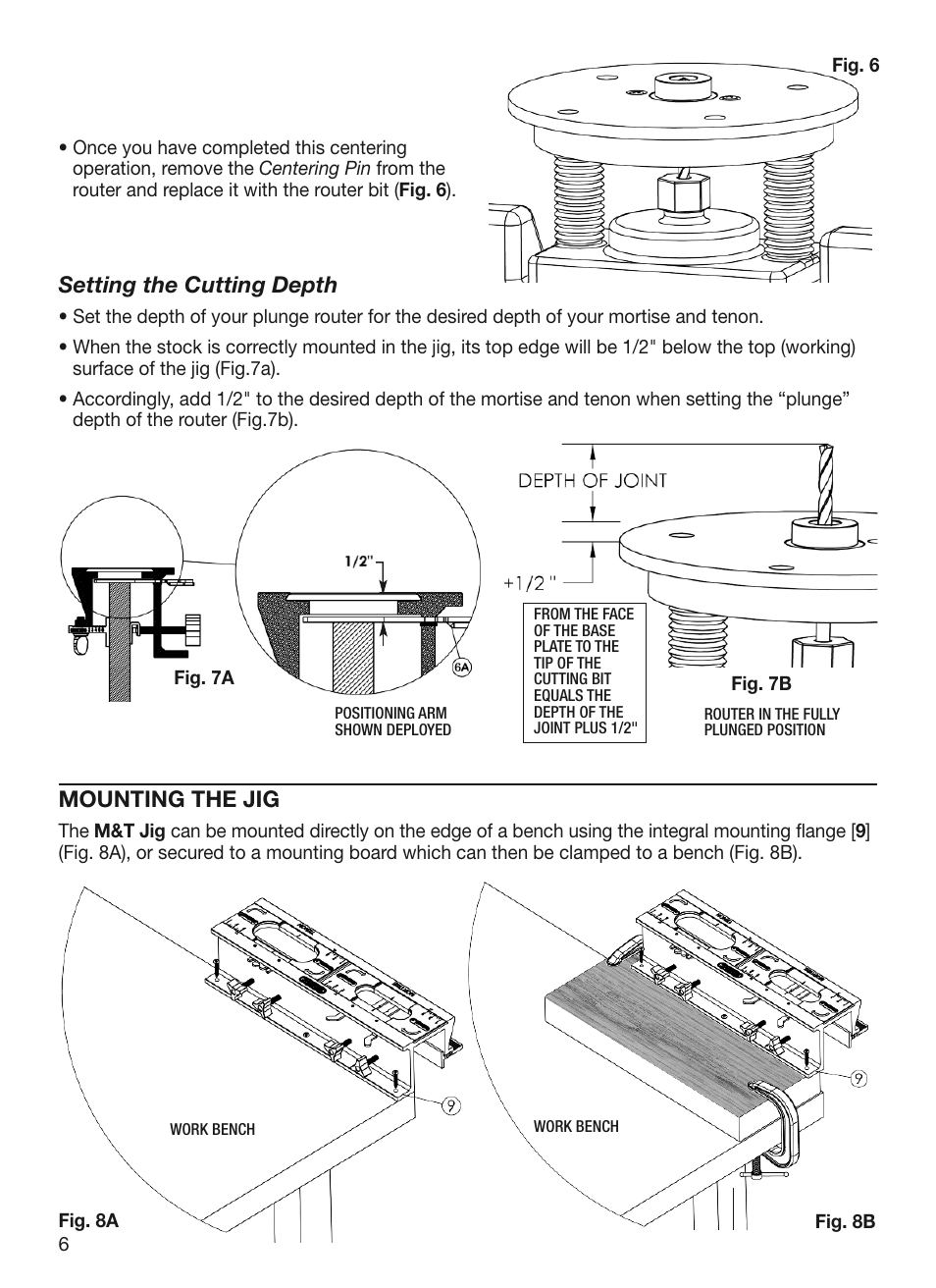 Setting the cutting depth, Mounting the jig | General Tools and Instruments 870 v.2 User Manual | Page 6 / 46