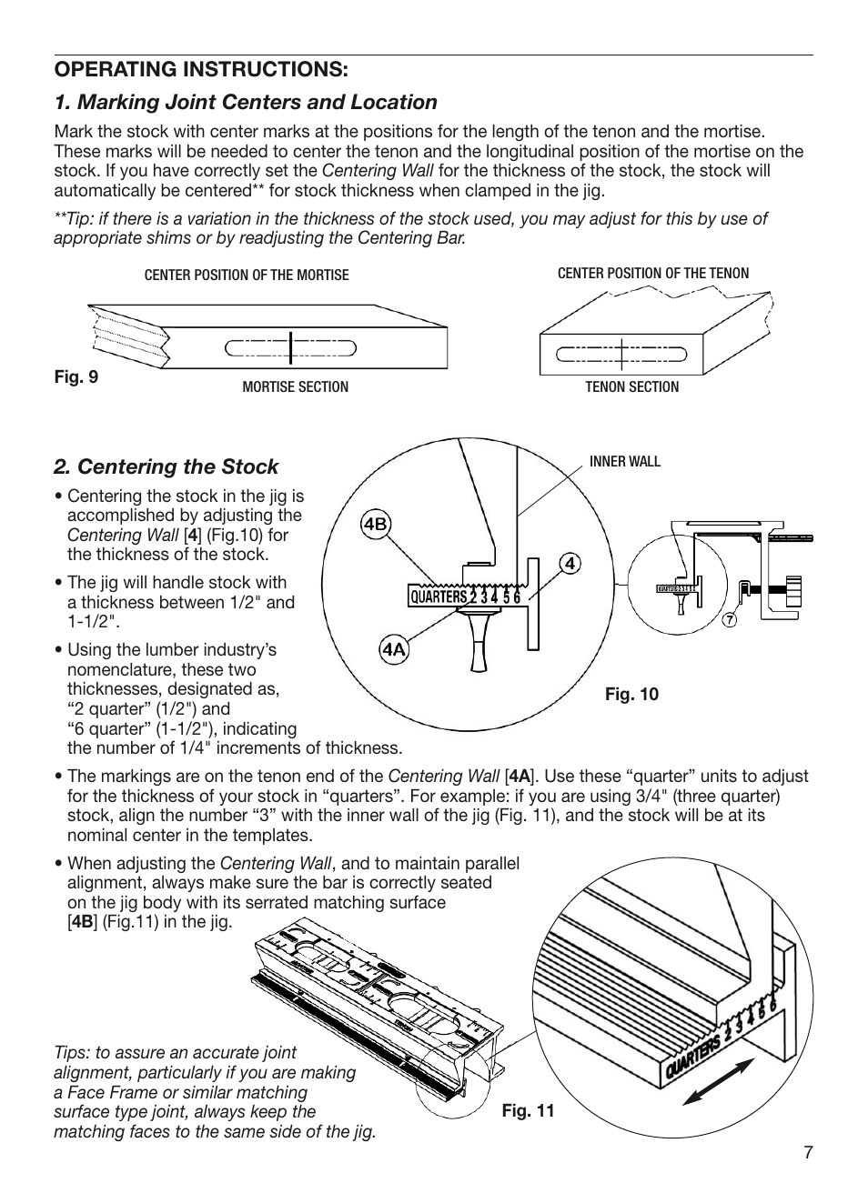 Centering the stock | General Tools and Instruments 870 v.2 User Manual | Page 7 / 46