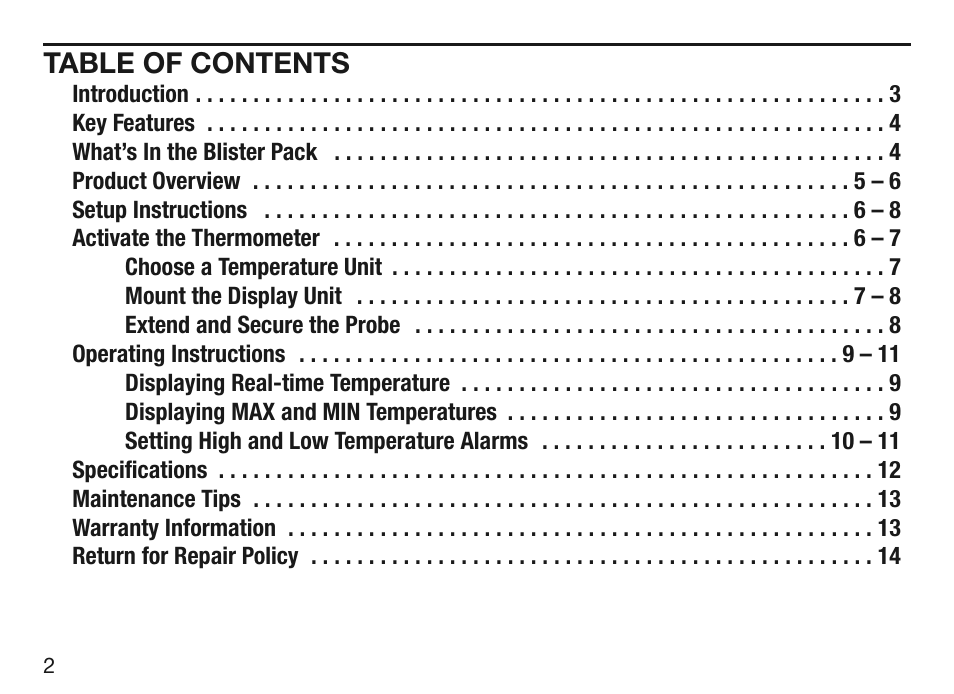 General Tools and Instruments AQ150 User Manual | Page 2 / 16