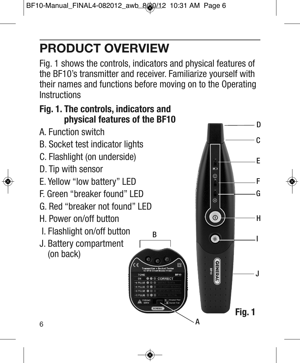 Product overview | General Tools and Instruments BF10 User Manual | Page 6 / 12