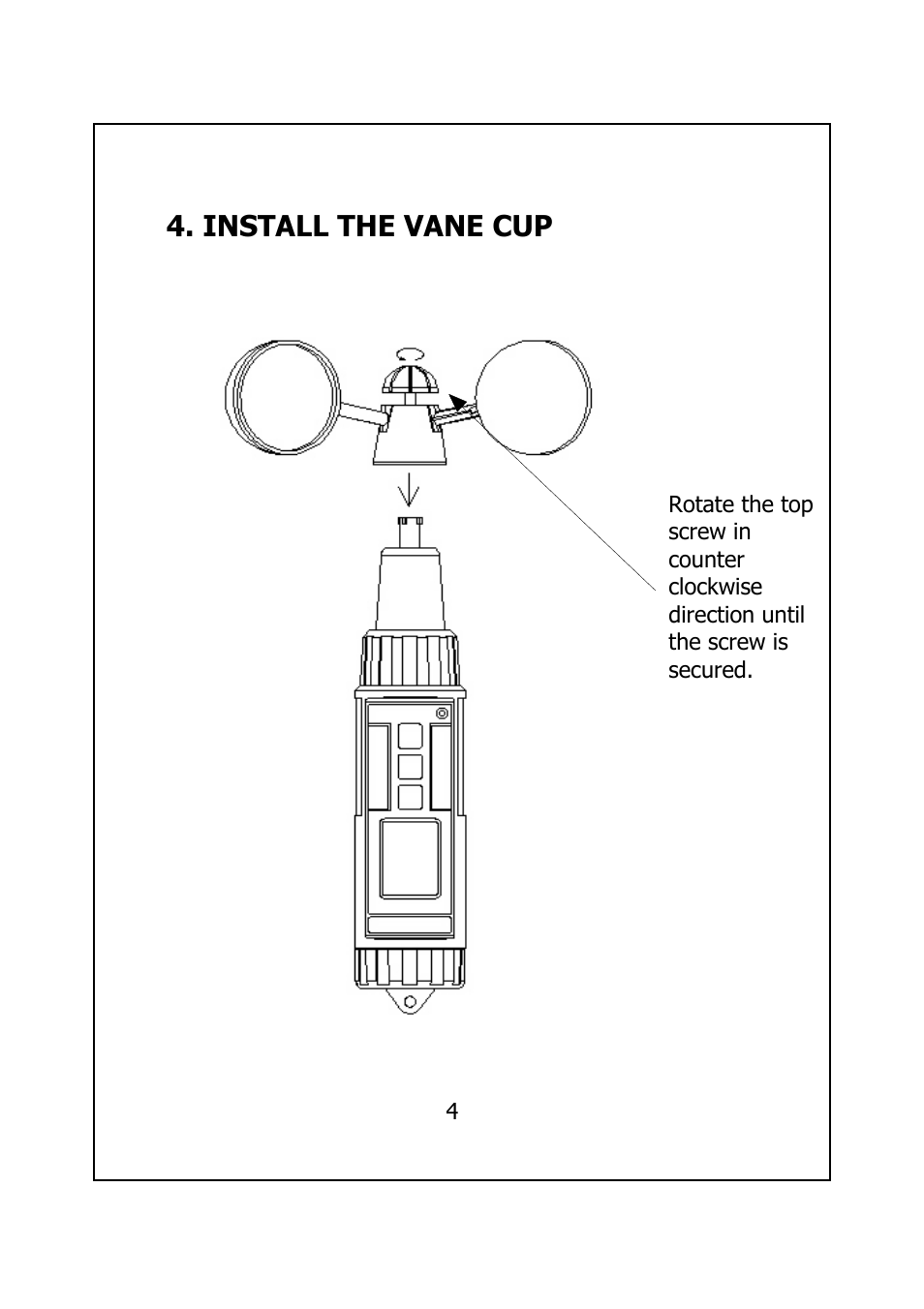 Install the vane cup | General Tools and Instruments CAF4221 User Manual | Page 6 / 12