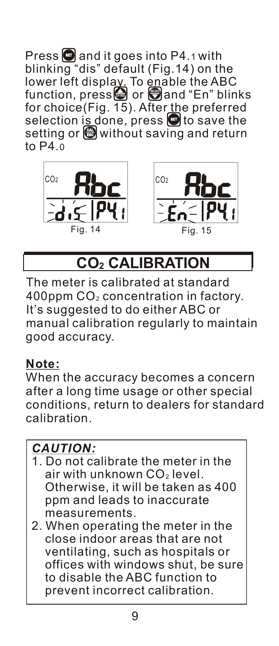 頁面 10, Co calibration, Press and it goes into p4 | General Tools and Instruments CDM7722 User Manual | Page 10 / 15