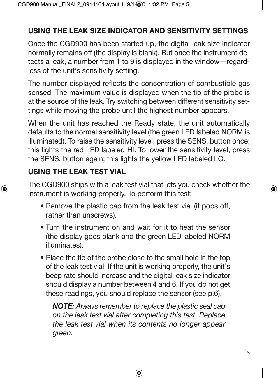 General Tools and Instruments CGD900 User Manual | Page 5 / 12