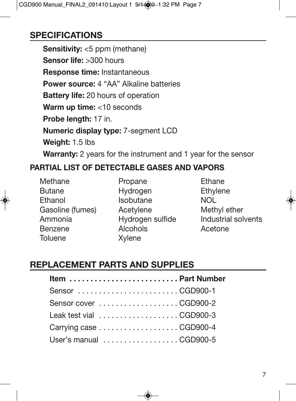 General Tools and Instruments CGD900 User Manual | Page 7 / 12