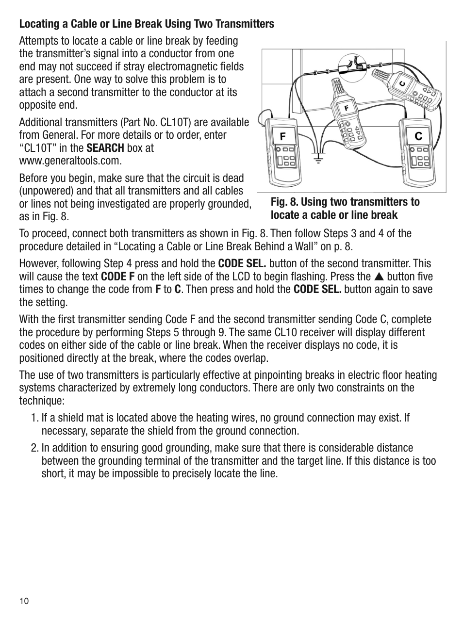 General Tools and Instruments CL10 User Manual | Page 10 / 20