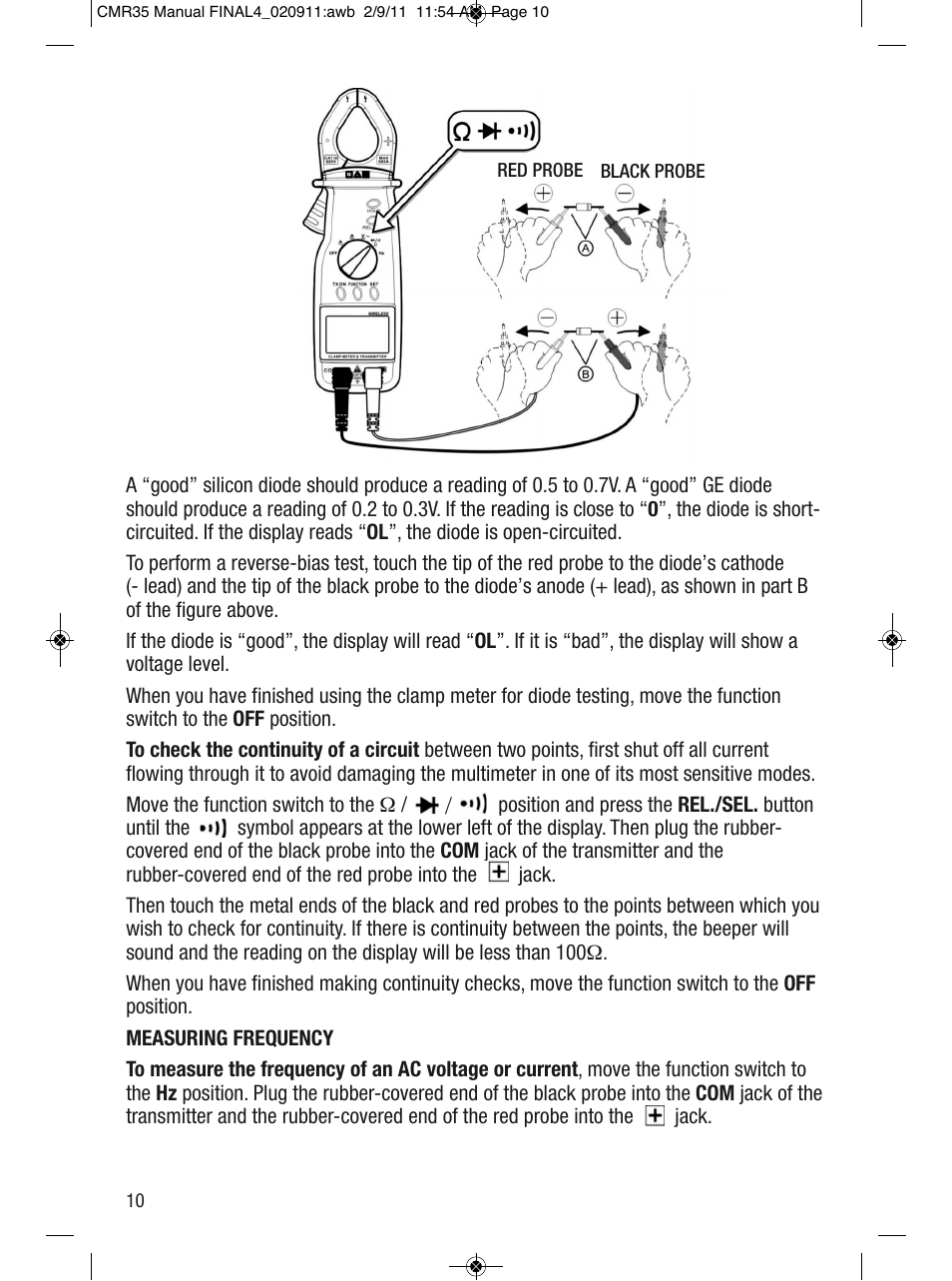 General Tools and Instruments CMR35 User Manual | Page 10 / 36