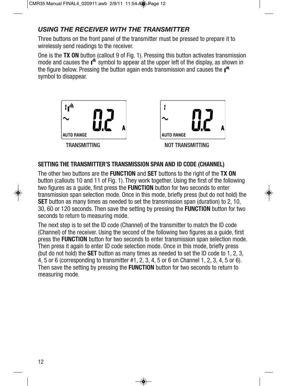 General Tools and Instruments CMR35 User Manual | Page 12 / 36