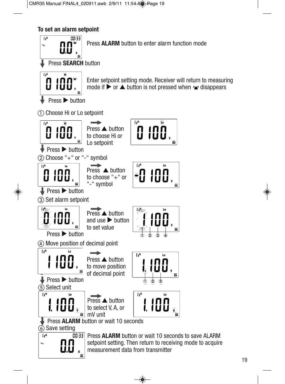 General Tools and Instruments CMR35 User Manual | Page 19 / 36