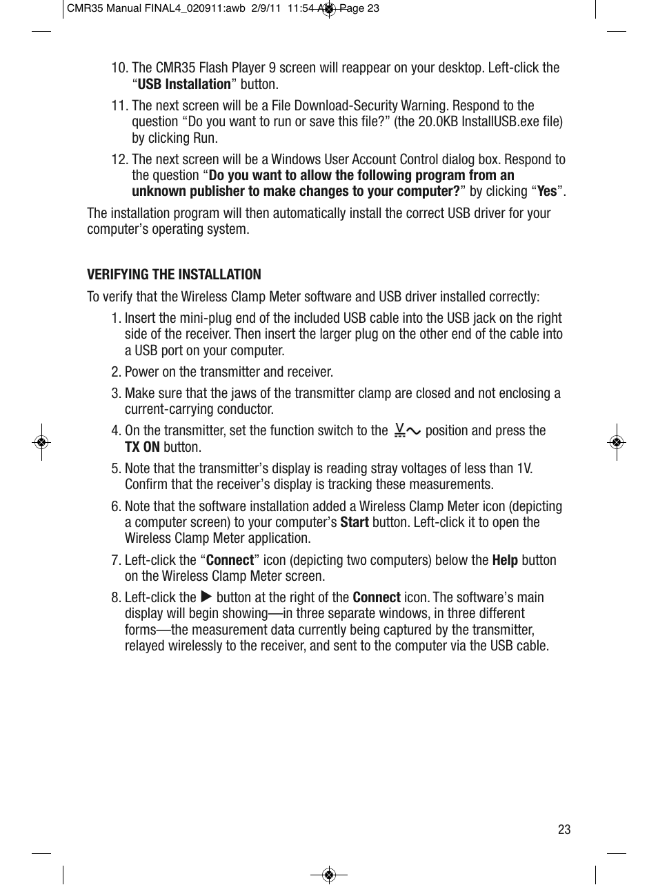 General Tools and Instruments CMR35 User Manual | Page 23 / 36
