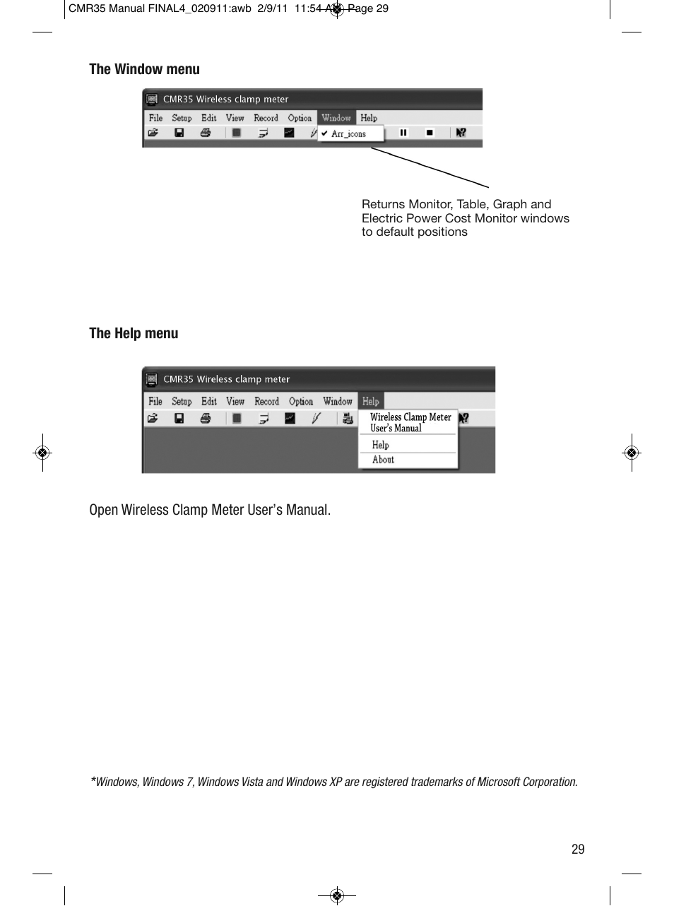 General Tools and Instruments CMR35 User Manual | Page 29 / 36