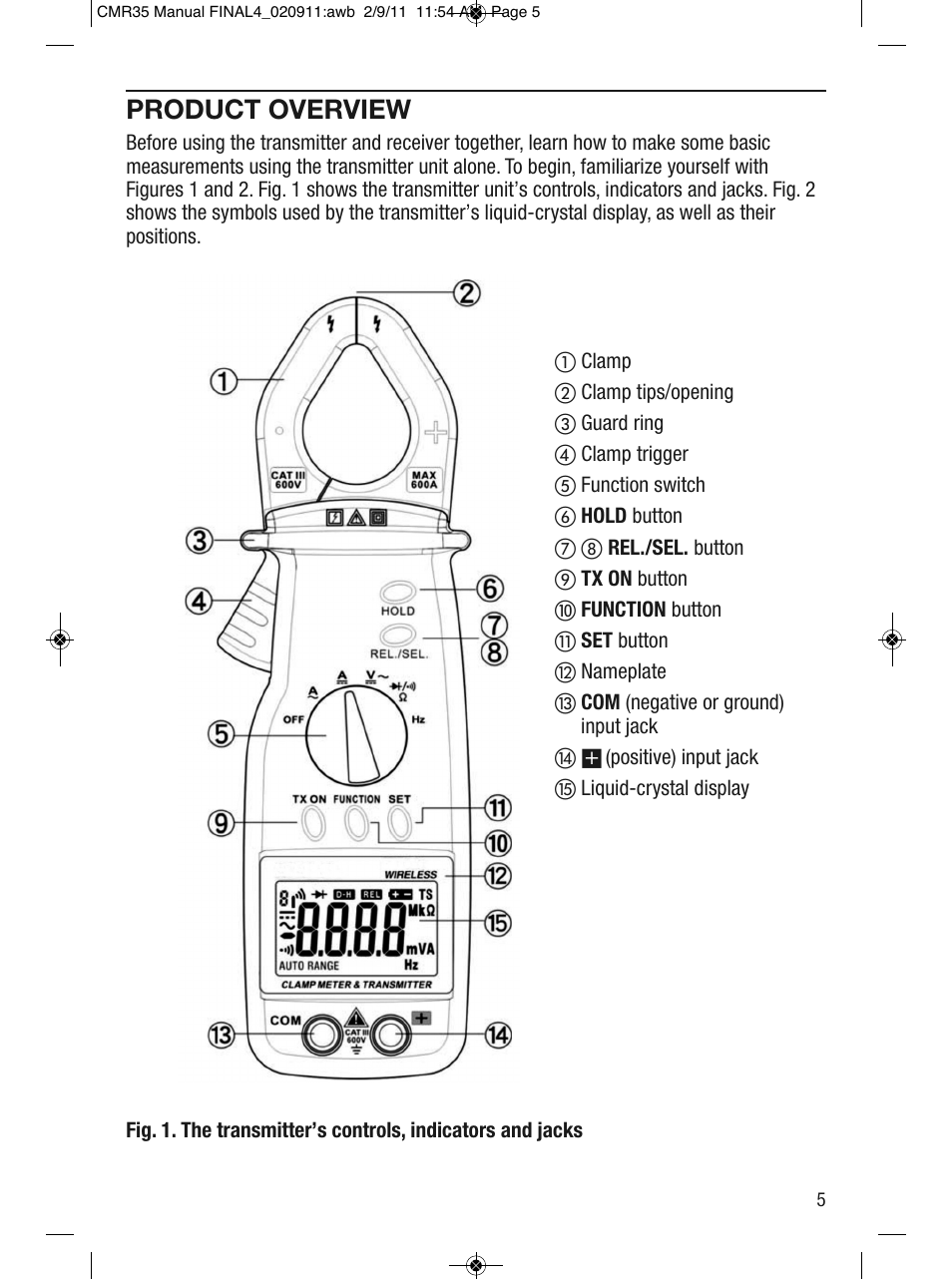 Product overview | General Tools and Instruments CMR35 User Manual | Page 5 / 36