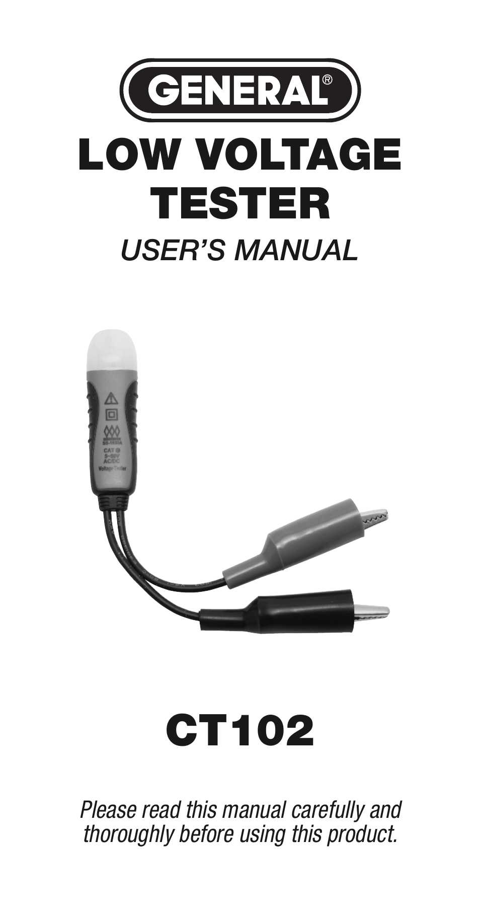 General Tools and Instruments CT102 User Manual | 8 pages