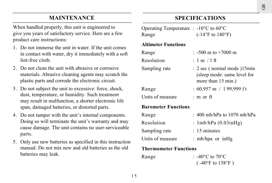General Tools and Instruments DA833 User Manual | Page 15 / 16