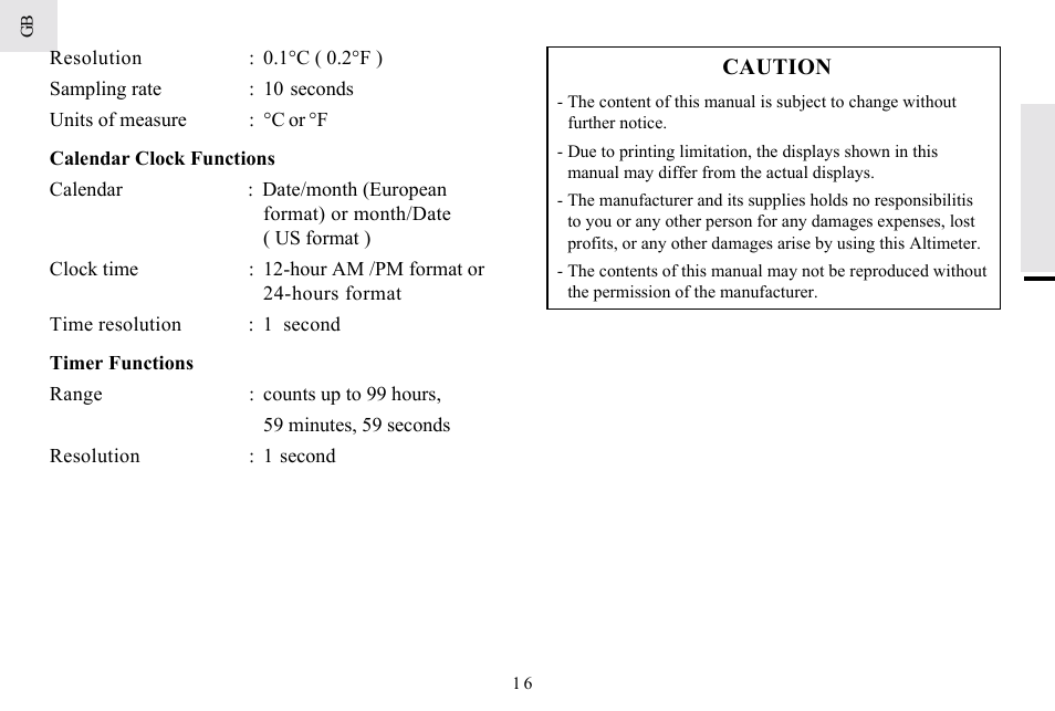 General Tools and Instruments DA833 User Manual | Page 16 / 16