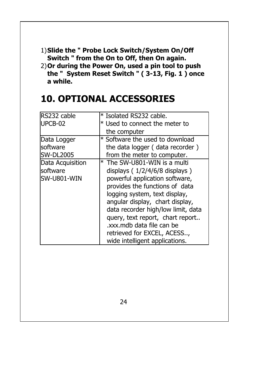 Optional accessories | General Tools and Instruments DAF2005MDL User Manual | Page 26 / 27