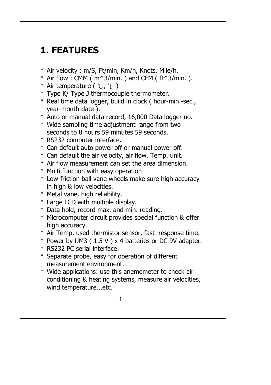 Features | General Tools and Instruments DAF2005MDL User Manual | Page 3 / 27
