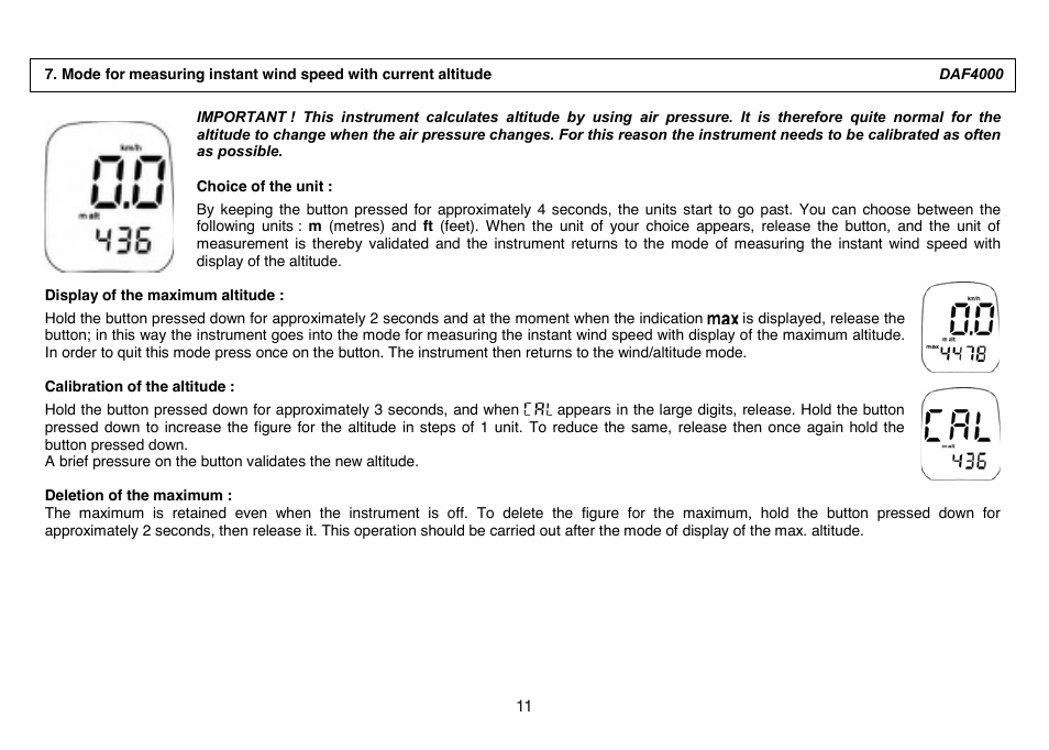 General Tools and Instruments DAF4000 User Manual | Page 11 / 40