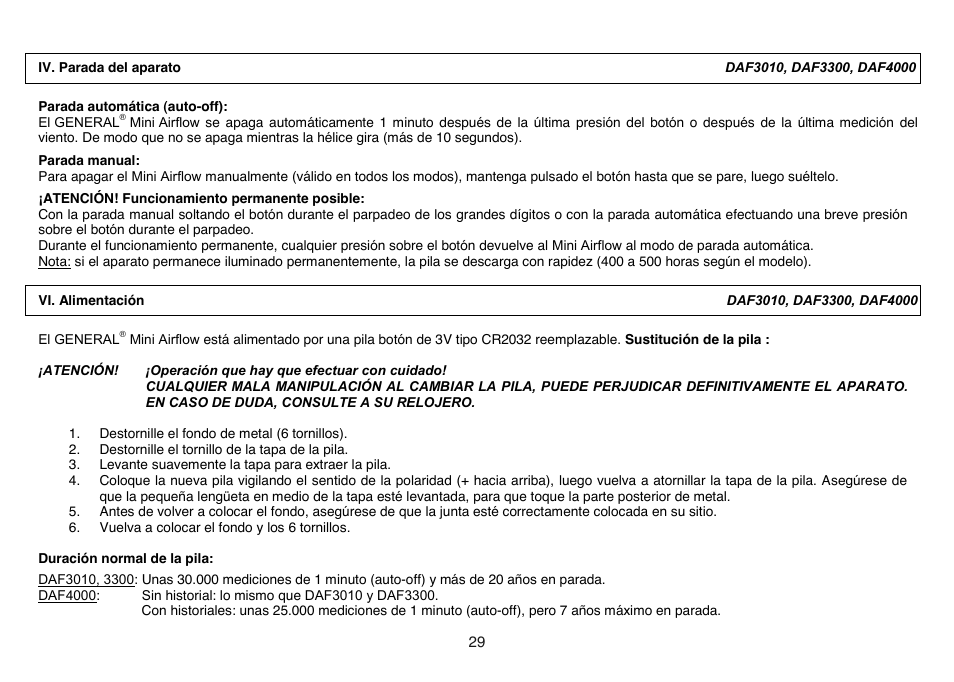 General Tools and Instruments DAF4000 User Manual | Page 29 / 40