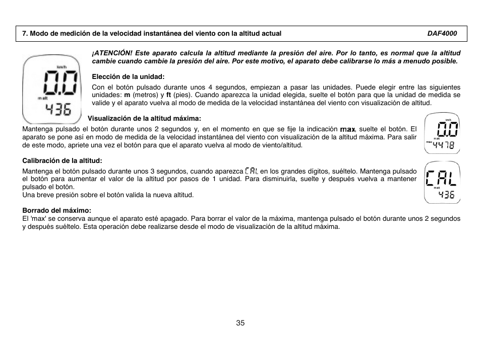 General Tools and Instruments DAF4000 User Manual | Page 35 / 40