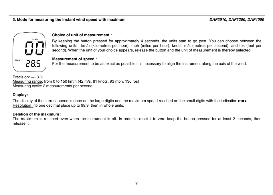 General Tools and Instruments DAF4000 User Manual | Page 7 / 40