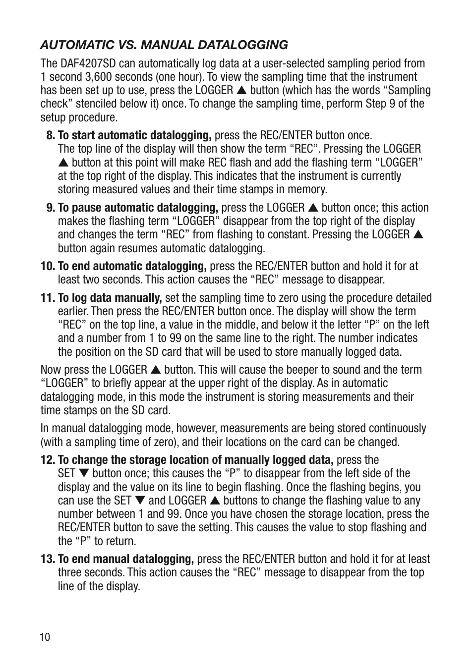 General Tools and Instruments DAF4207SD User Manual | Page 10 / 16