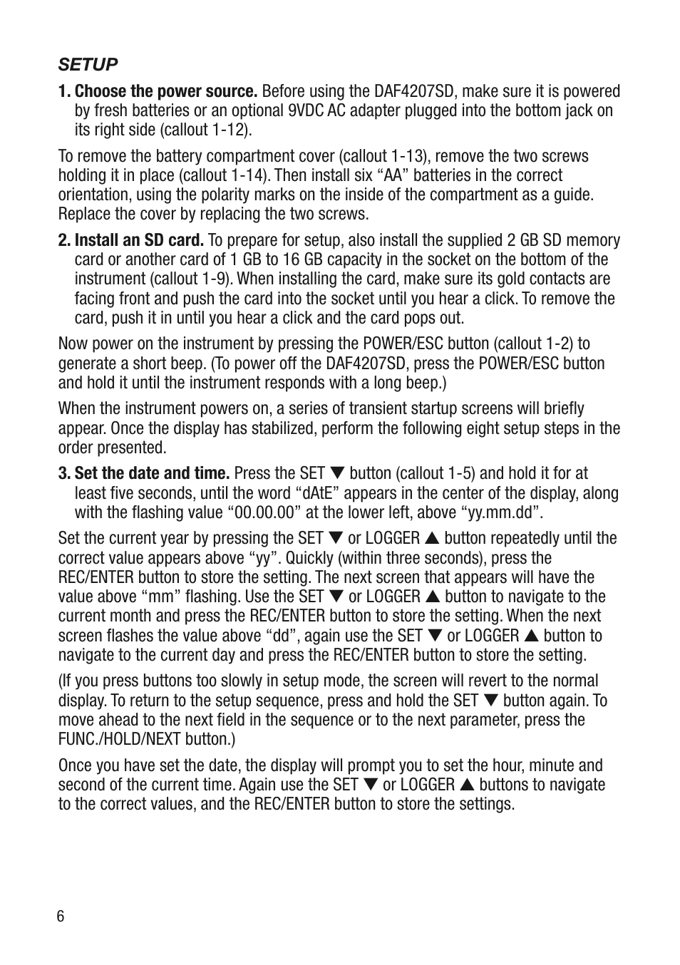General Tools and Instruments DAF4207SD User Manual | Page 6 / 16