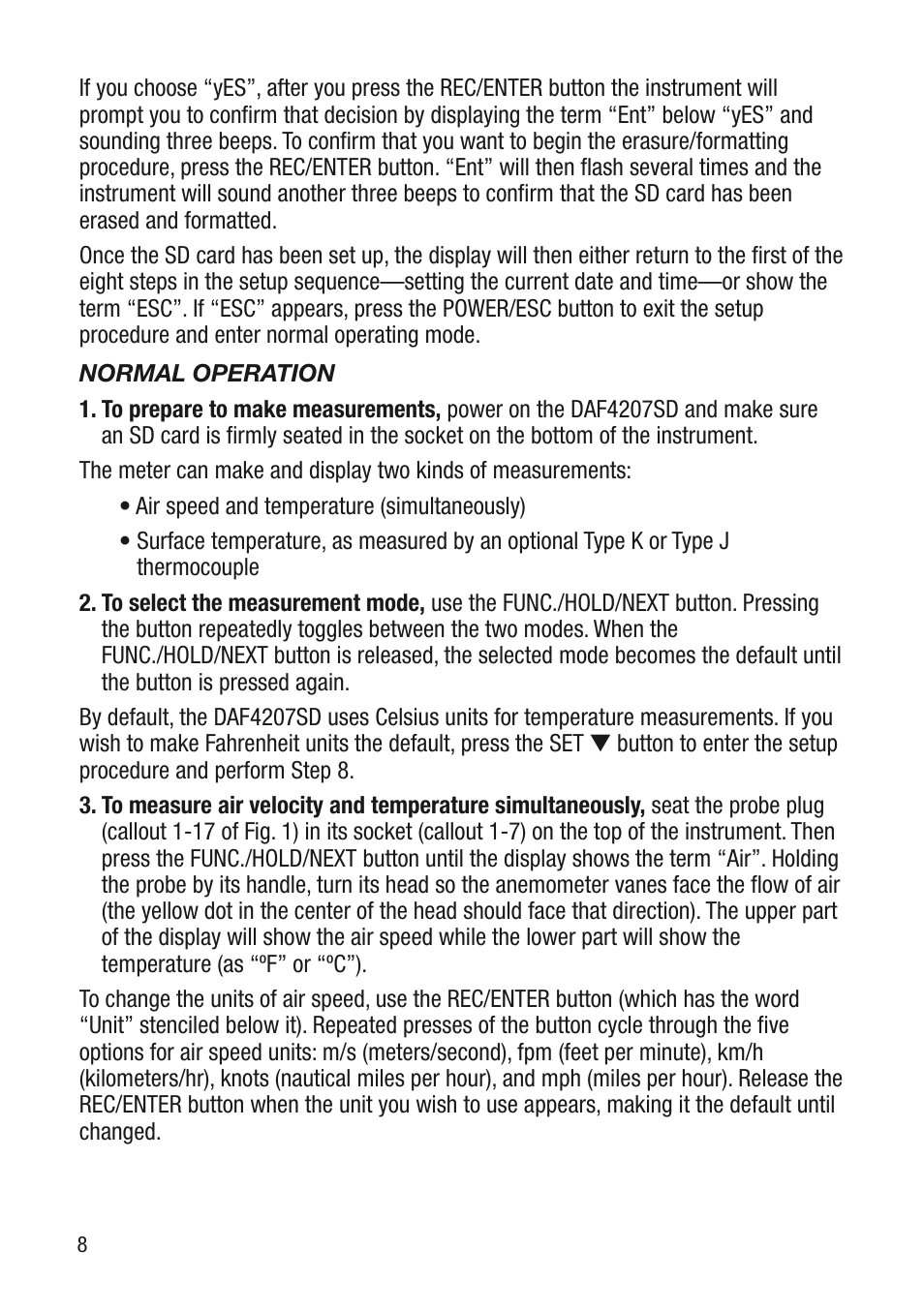General Tools and Instruments DAF4207SD User Manual | Page 8 / 16