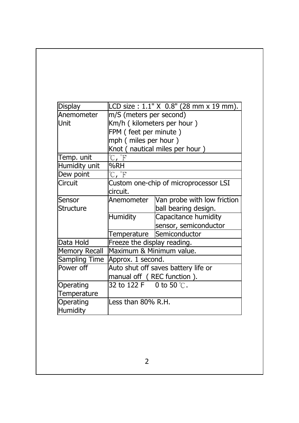 Specifications | General Tools and Instruments DAF4223 User Manual | Page 4 / 13