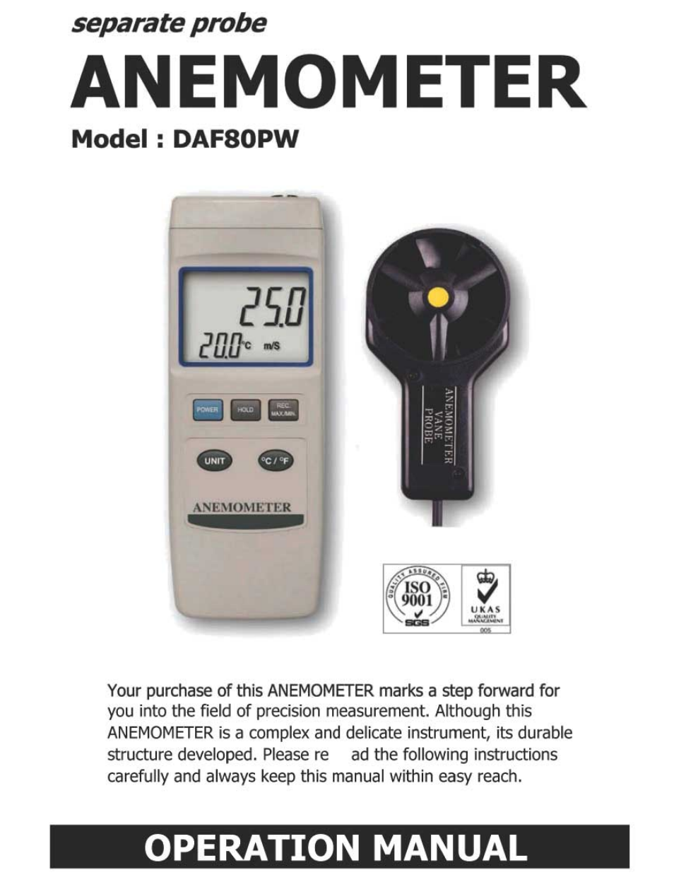 General Tools and Instruments DAF80PW User Manual | 10 pages