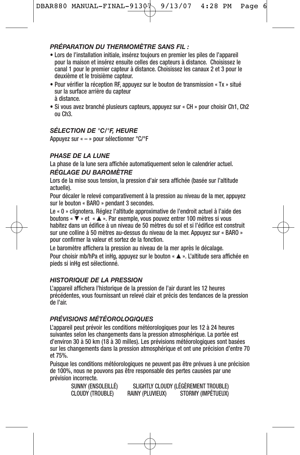 General Tools and Instruments DBAR880 User Manual | Page 6 / 12