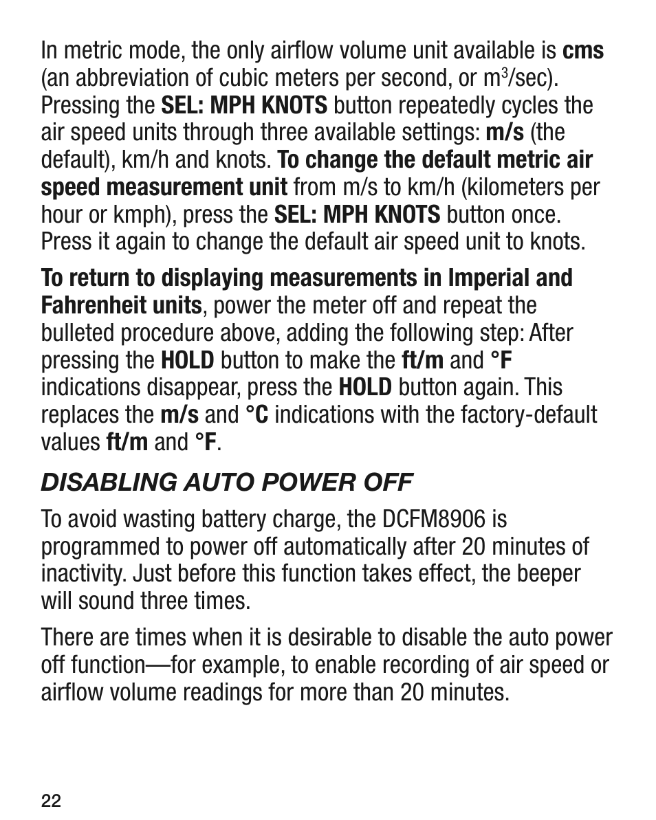 General Tools and Instruments DCFM8906 v.1 User Manual | Page 22 / 28