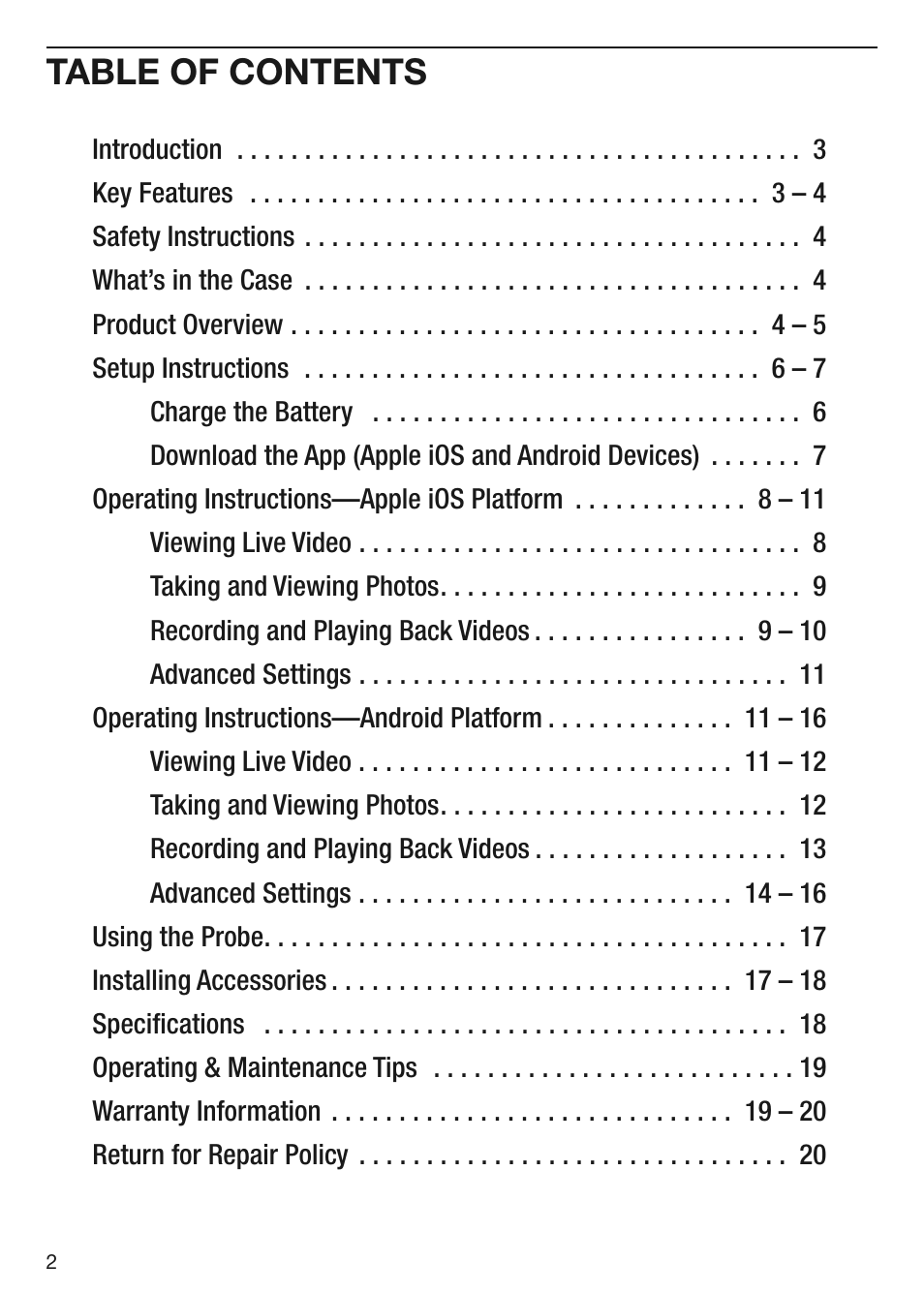 General Tools and Instruments DCiS1 v.1 User Manual | Page 2 / 20