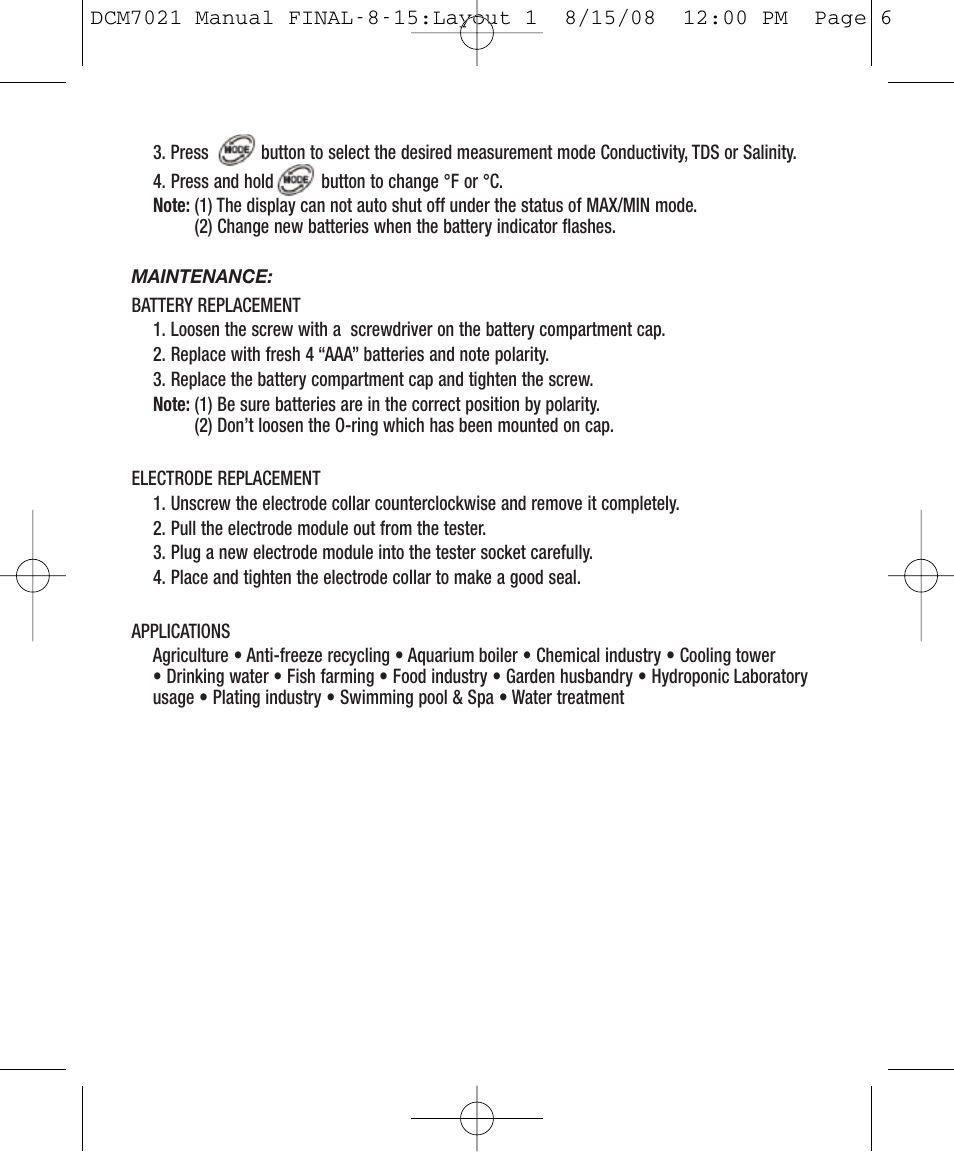 General Tools and Instruments DCM7021 User Manual | Page 6 / 8