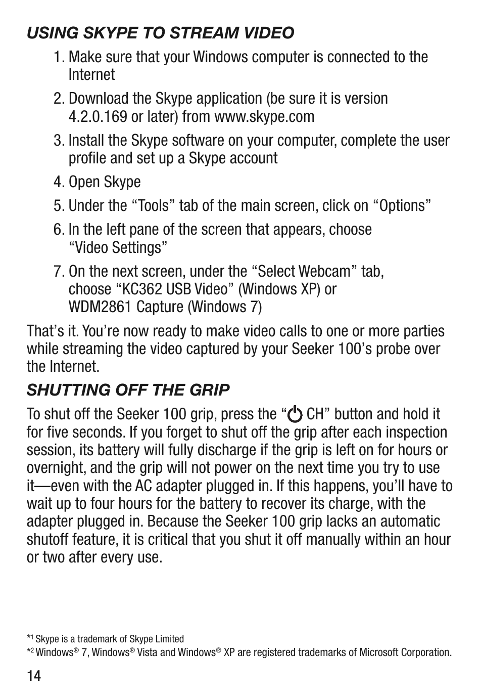 General Tools and Instruments DCS100 User Manual | Page 14 / 20