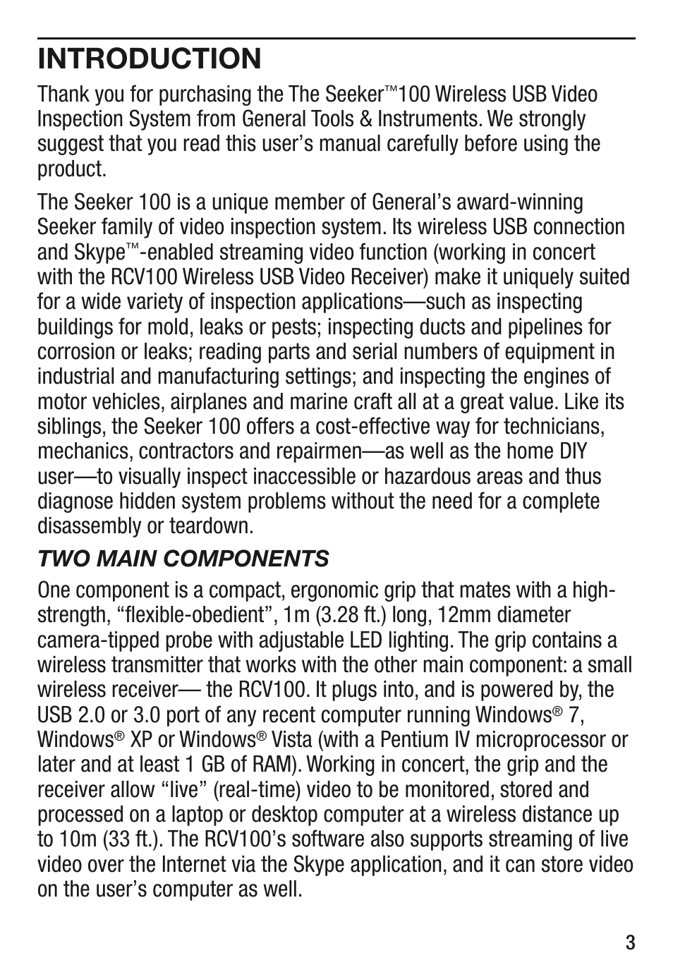 Introduction | General Tools and Instruments DCS100 User Manual | Page 3 / 20