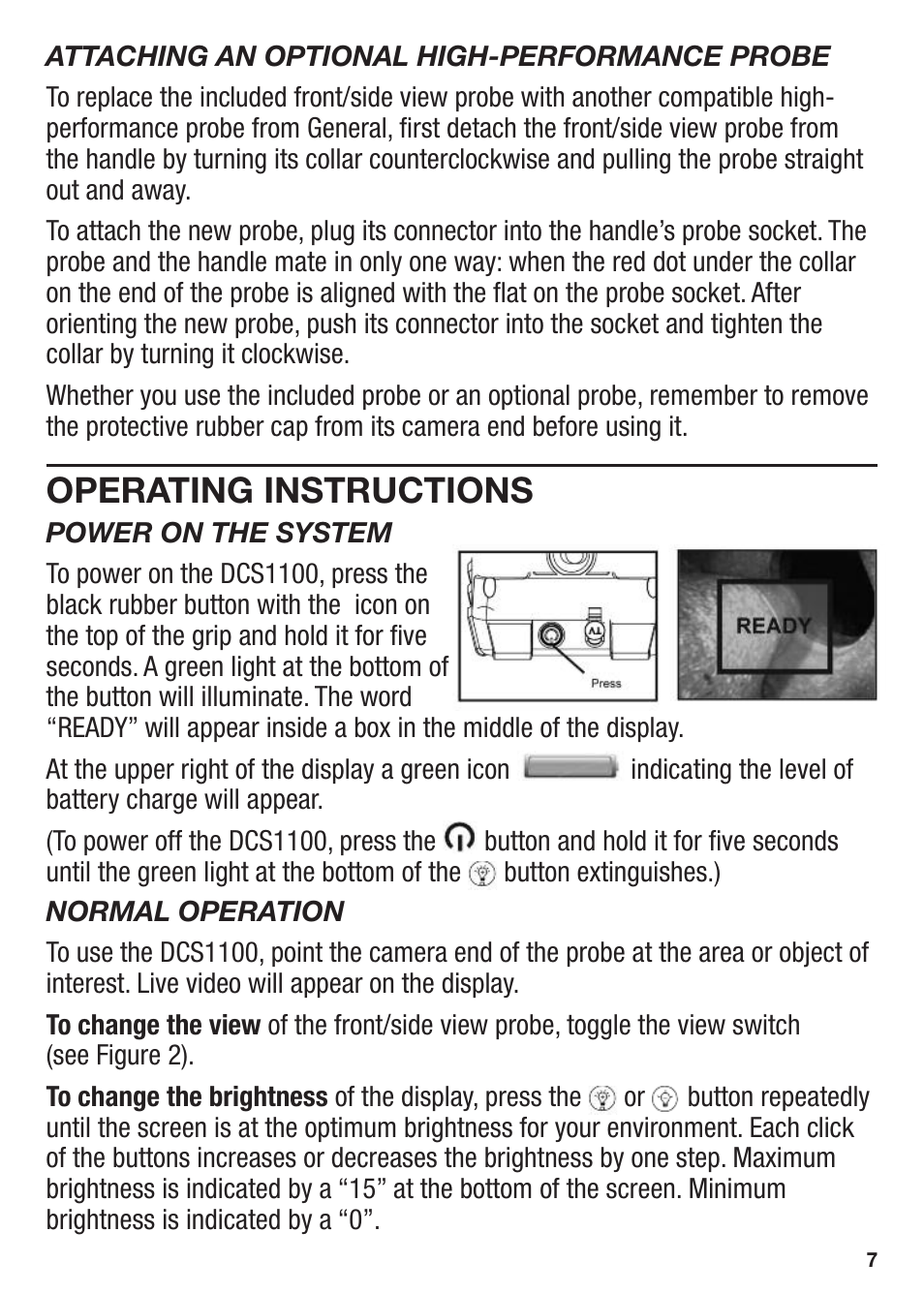 Operating instructions | General Tools and Instruments DCS1100 User Manual | Page 7 / 12