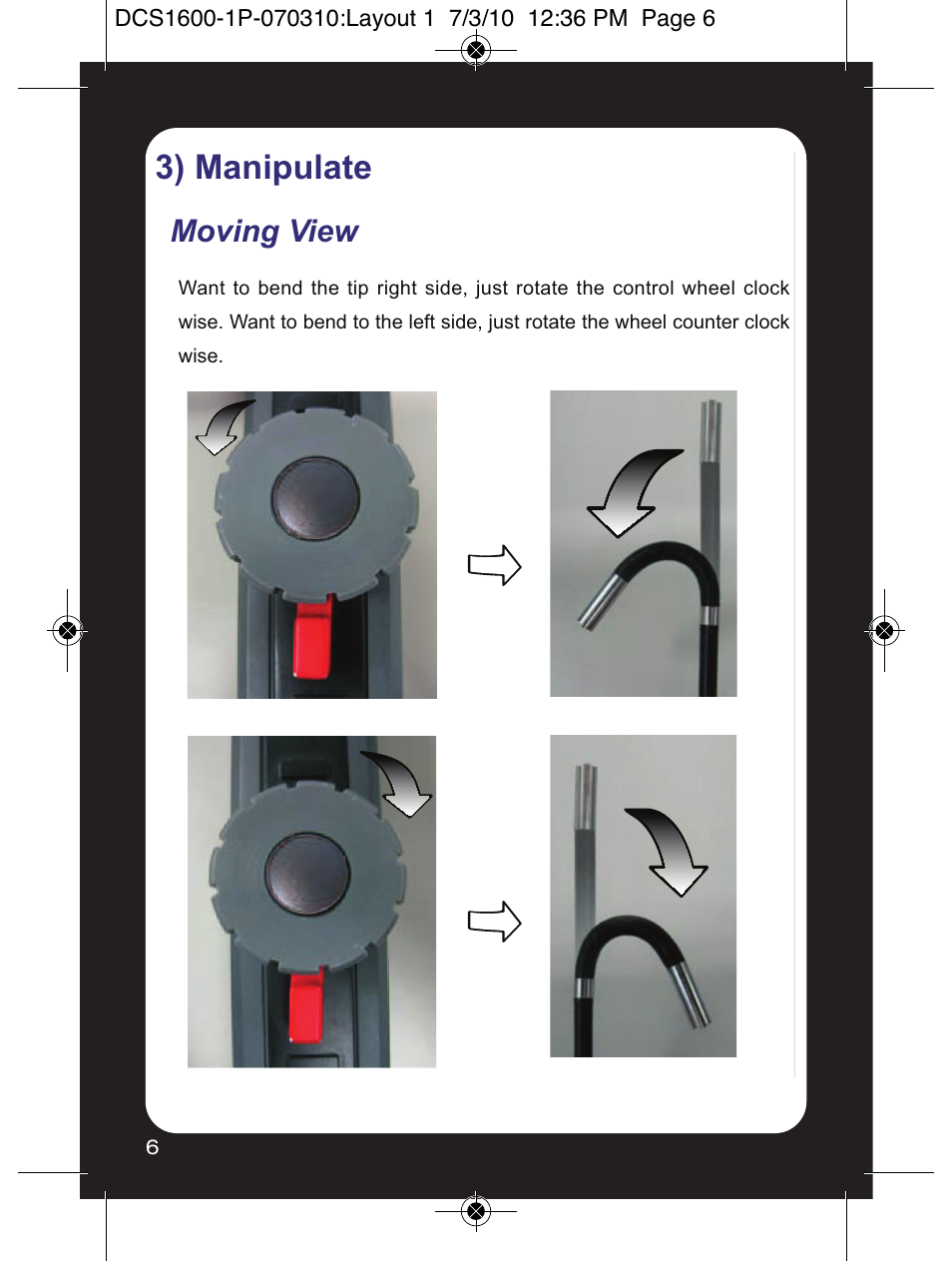 3) manipulate, Moving view | General Tools and Instruments DCS1600ART User Manual | Page 6 / 12