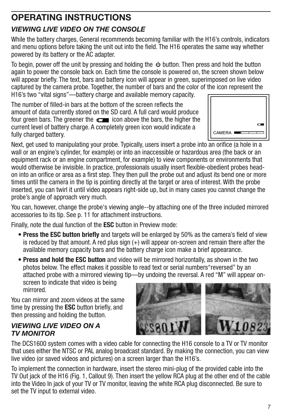 Operating instructions | General Tools and Instruments DCS1600 User Manual | Page 7 / 16
