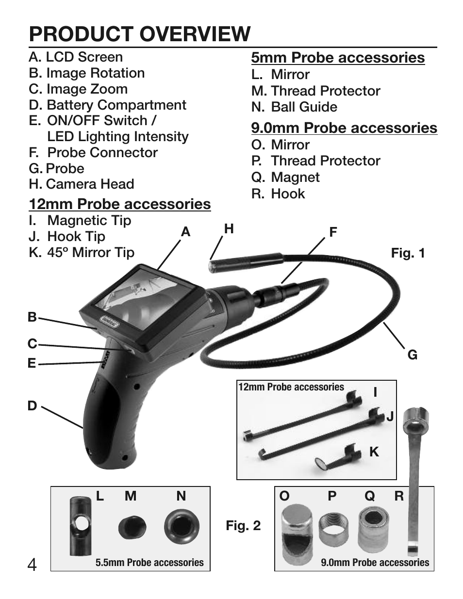 Product overview | General Tools and Instruments DCS300/DCS300-09/DCS355 User Manual | Page 4 / 12