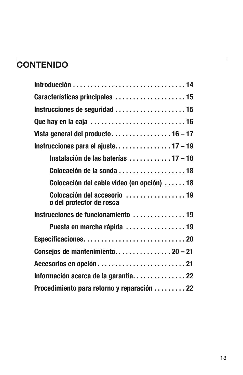 General Tools and Instruments DCS280 User Manual | Page 13 / 36