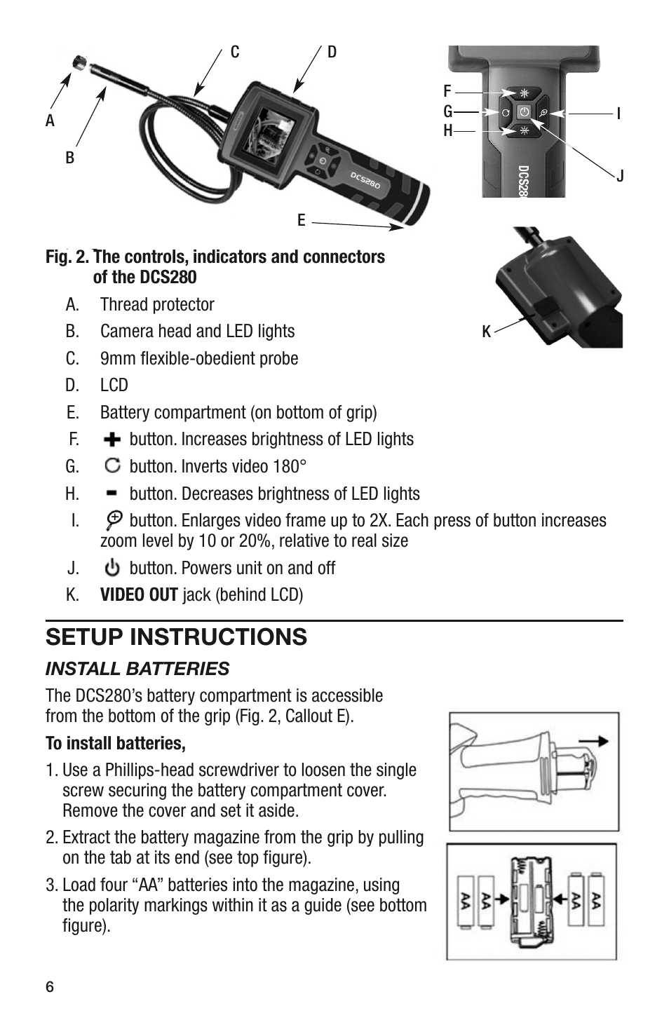 Setup instructions | General Tools and Instruments DCS280 User Manual | Page 6 / 36