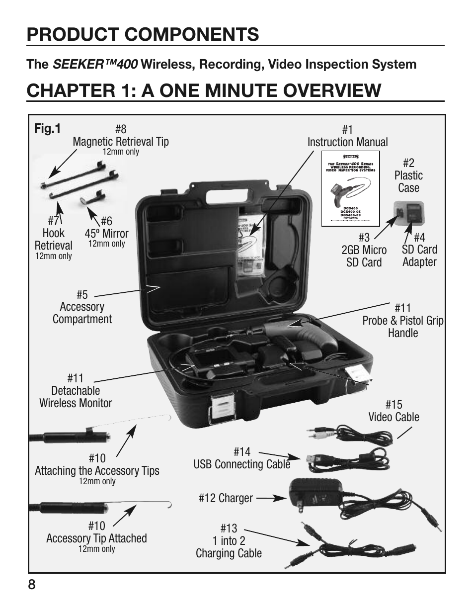Product components, Chapter 1: a one minute overview | General Tools and Instruments DCS400/DCS400-05/DCS400-09 v.1 User Manual | Page 8 / 24