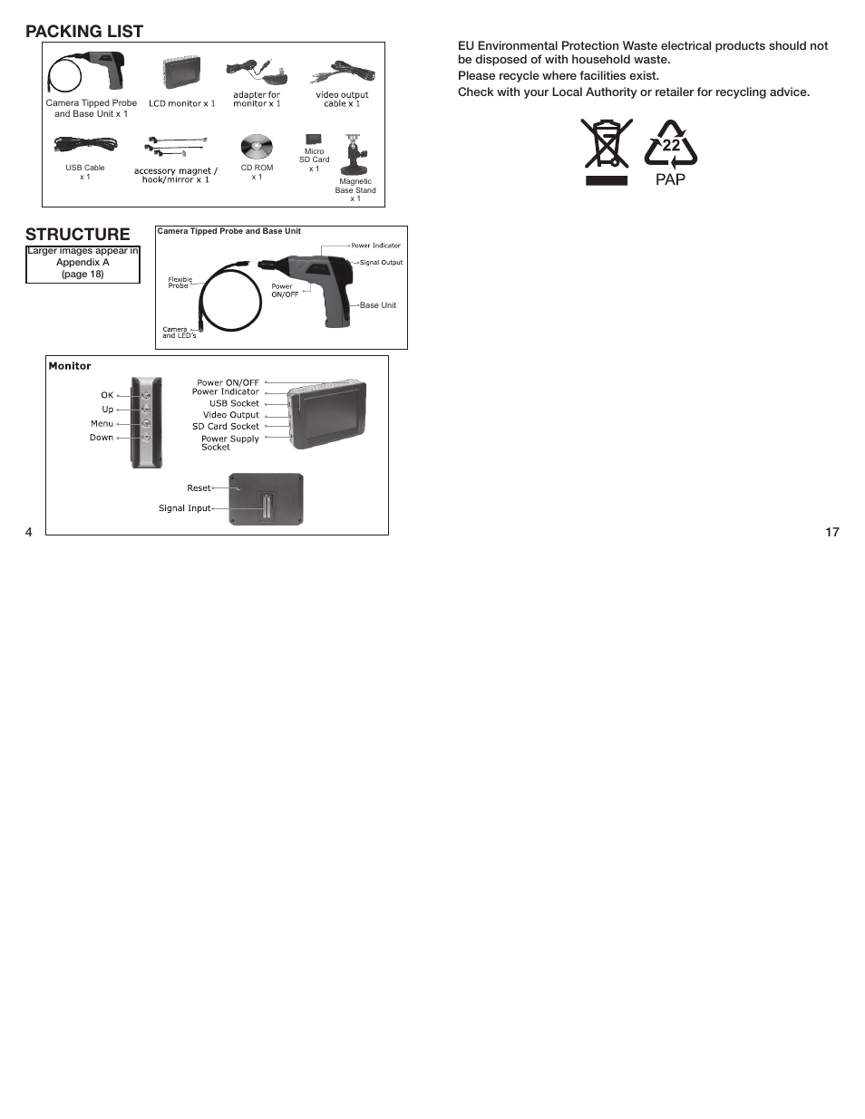 Packing list structure | General Tools and Instruments DCS400-495 User Manual | Page 4 / 10