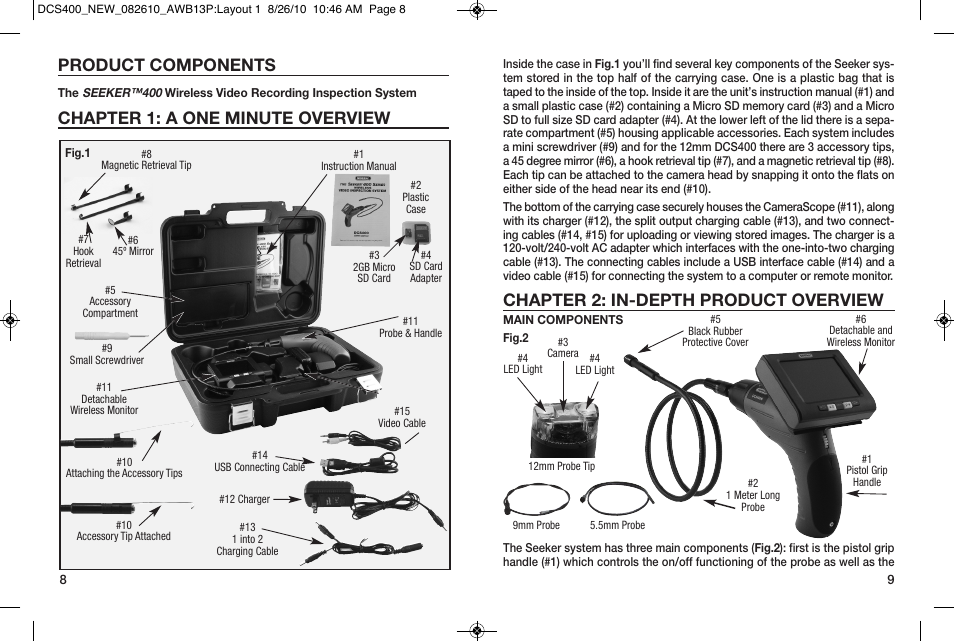 Chapter 2: in-depth product overview, Product components, Chapter 1: a one minute overview | General Tools and Instruments DCS400/DCS400-05/DCS400-09 v.2 User Manual | Page 5 / 13