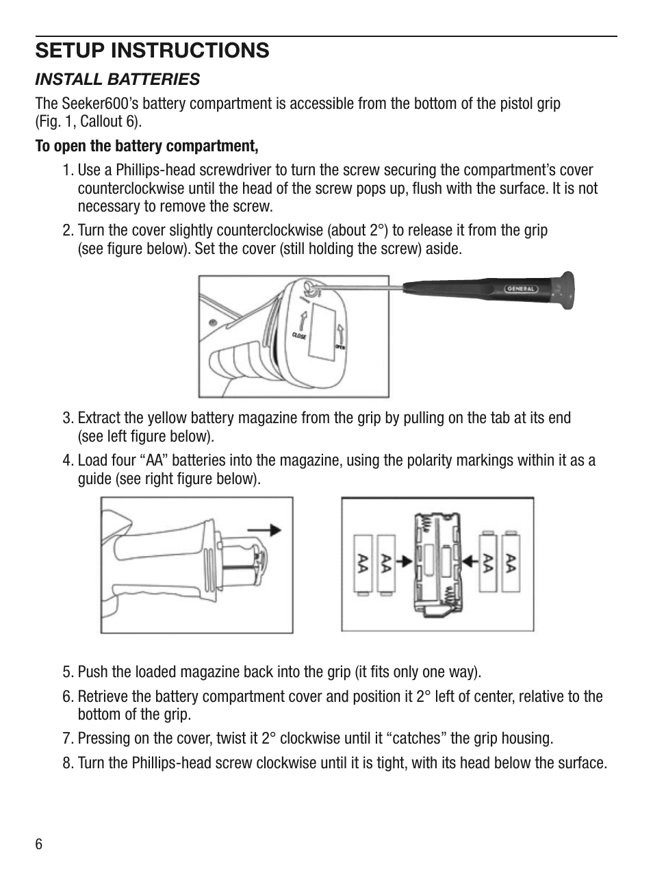 Setup instructions | General Tools and Instruments DCS600 User Manual | Page 6 / 12